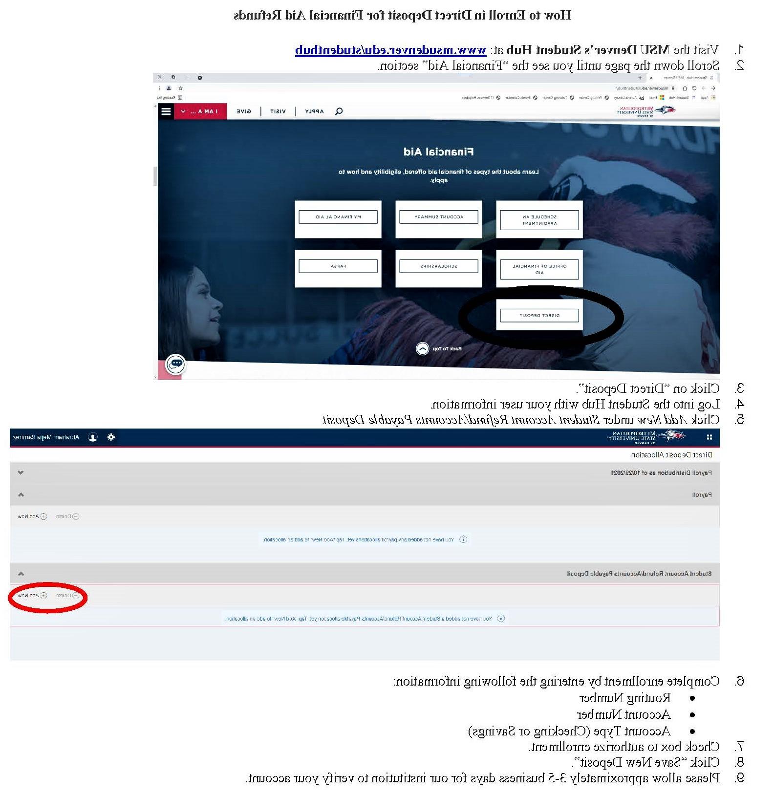 Enroll in Direct Deposit – Quick Guide update pics 10-2021