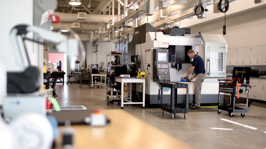 CNC machine in Aerospace and Engineering Sciences building lab